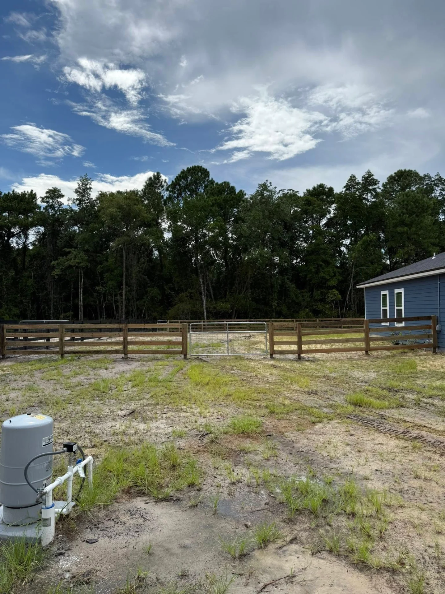 Three-Rail Fence & Drive Gate — Fencing project in Yulee, FL